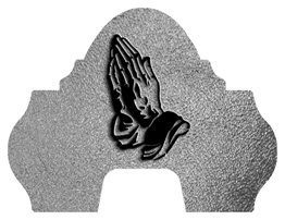 DARAY-L-516-BK-SH-SL Black Praying Hands Shimmer Silver